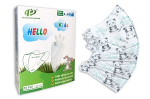 Khẩu Trang Em Bé Hello KIDS - 3D ( Họa Tiết Gấu Trúc - 10 Cái/Hộp )